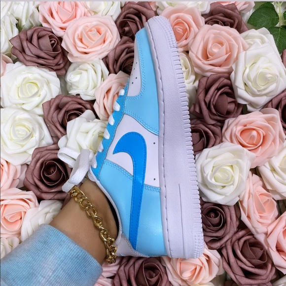 Nike Air Force 1s Custom Baby Blue - Picture 3 of 10
